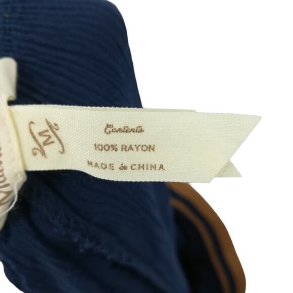 Matilda Jane Try Something New Wide Leg Crepe Crinkle Pants Size M Pull On Blue - Picture 3 of 13